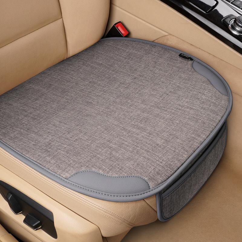 High-quality Universal Linen Car Seat Cushion Four Season Single Piece Butt Support Three Piece Set for Rear Seats