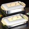 Stainless Steel Baking Pan With Lids Deep Dish For Fish/Pasta/Grilling Oven & Dishwasher Safe Cookware