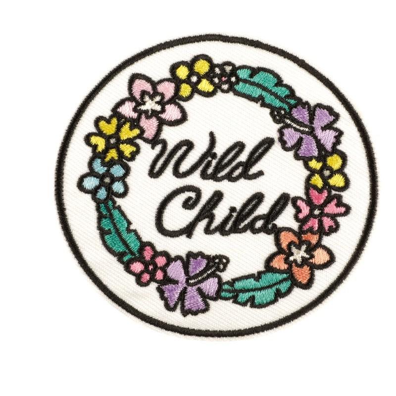 Doku Cartoon English Embroidery Patch Set: Computer Embroidery Labels, Bag Stickers, Clothing Accessories, and Cloth Stickers