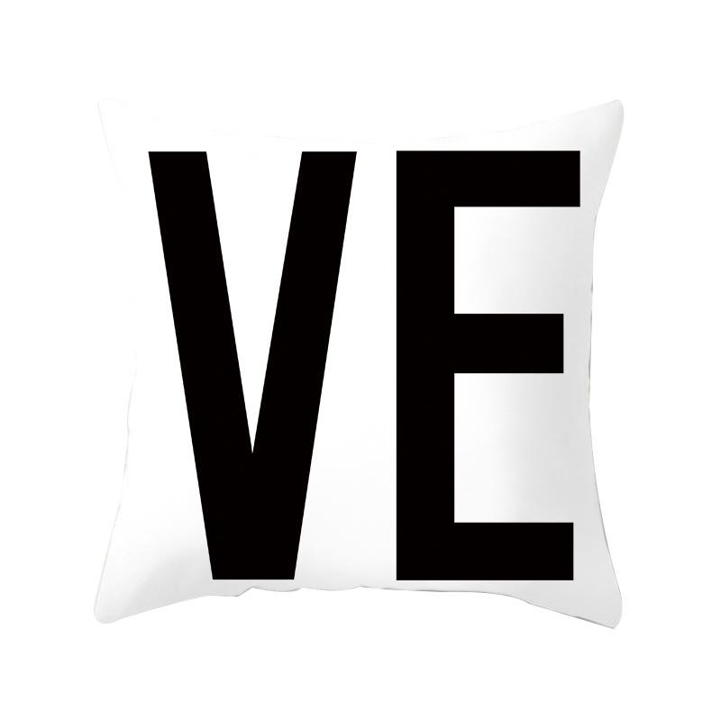 Modern Simple Style Letter Pattern Pillowcase Wedding MRSMR Couple Peach Leather Velvet Pillowcase
