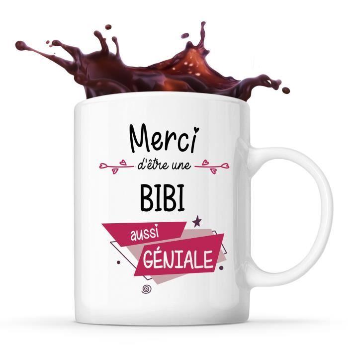 Mug - Merci Bibi - Géniale - Céramique - 325 ml - Imprimé recto/verso