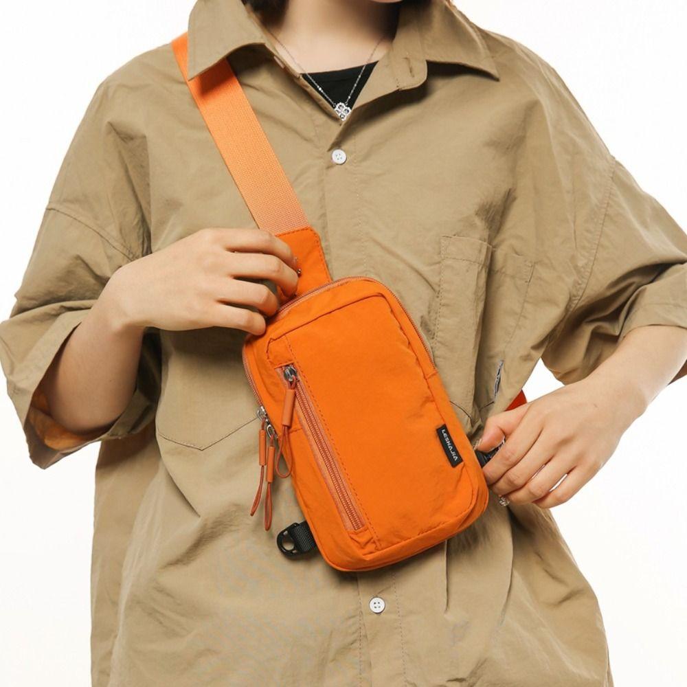Nylon Sport Chest Bag Small Leisure Shoulder Bag Simple Cross Sports Bag for Unisex