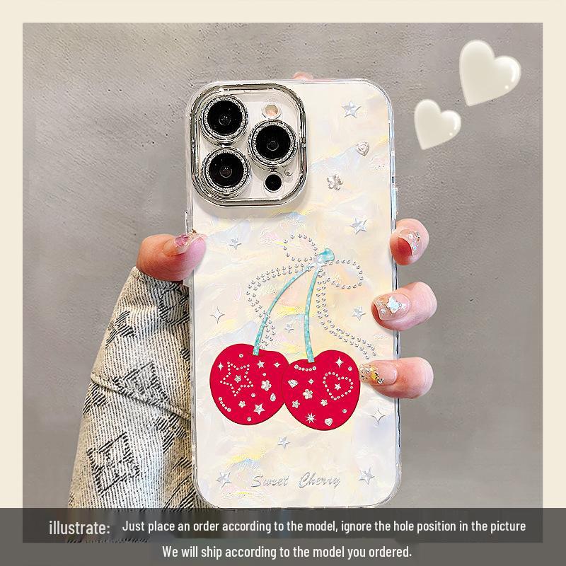 

Apple 17 Pro Max Cherry Bracelet iPhone Case - Fits Models 13-16, With Lens Protector. iPhone 15 Pro Max