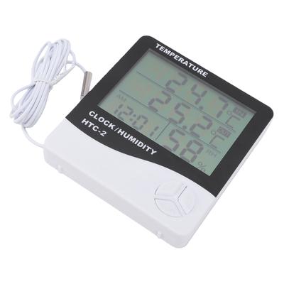 Digital Hygrometer Room Thermometer Indoor Humidity Monitor Large LCD Display with Clock Min  Max Memory Function