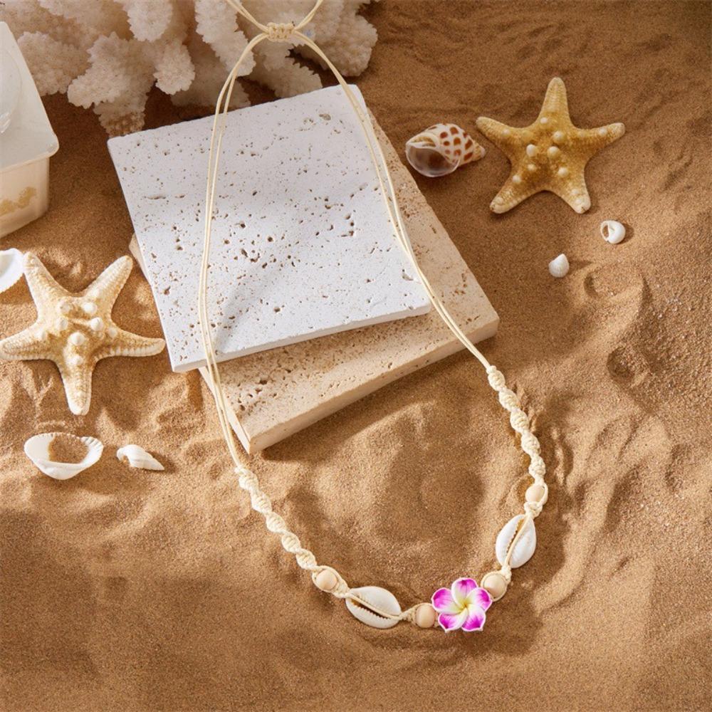 Bohemia Flower Clavicle Chain Adjustable Chain Choker Fashion Shell Beads Necklace  Seaside