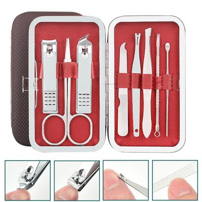 8Pcs Nail Clipper Set Professional Stainless Steel Manicure Pedicure Kit with Case Nail