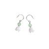 Original Design Sense Lily Of The Valley Flower Ear Hook Retro Tea Temperament Flower Fringe Asymmetrical Hetian Jade Earrings