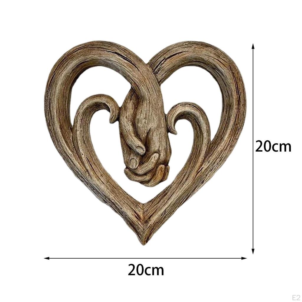 Modern Hands Hanging Wall Sculpture Decor Statue Plaque Clasped Artwork for Cottage Living