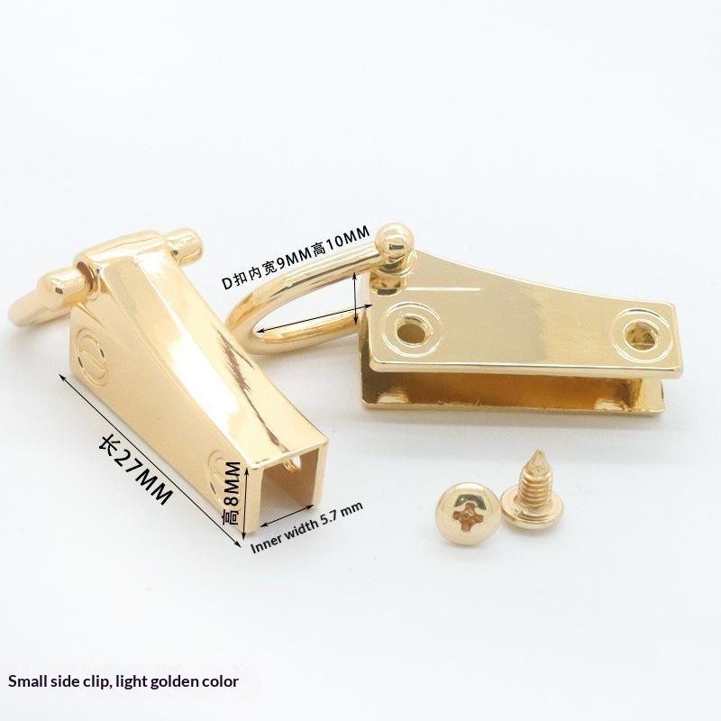 Bag Side Clip Buckle 1 Pair Metal D Ring Leather Strap Connector for Canvas Tote Handbag Hardware Accessories
