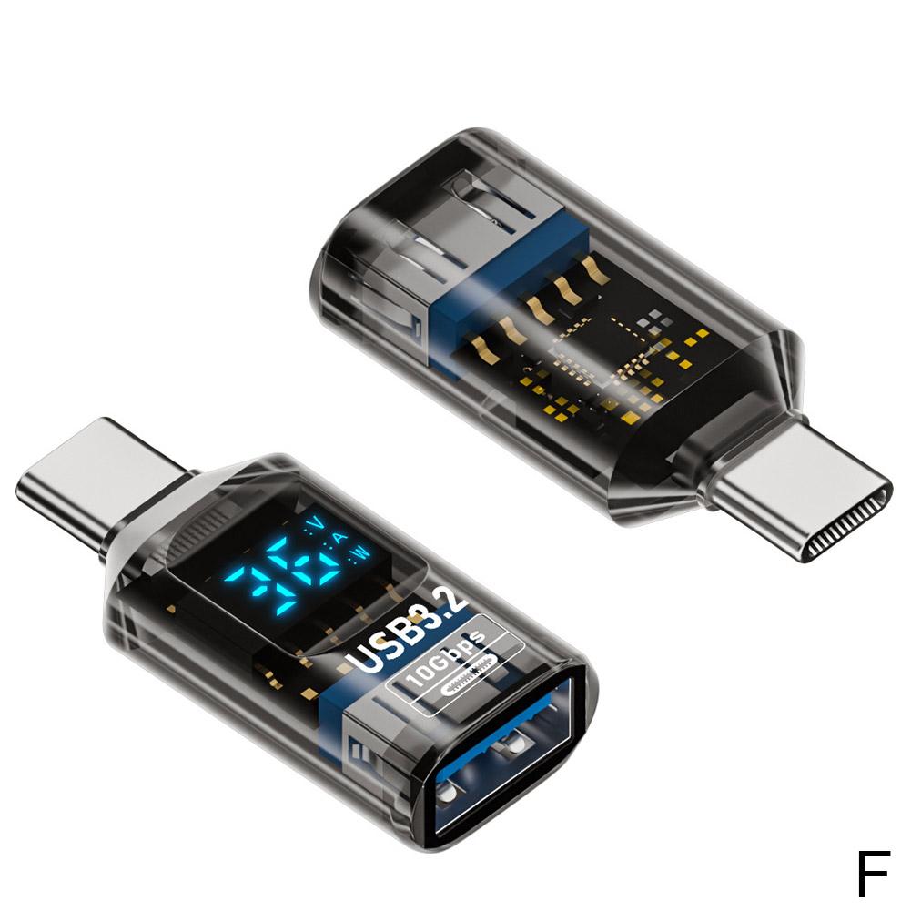 100W USB C-adapter Typ C till Typ-C Adapter med digital display OTG-kontakt För iPhone Surfplatta Bärbar dator USB C OTG-kontakt