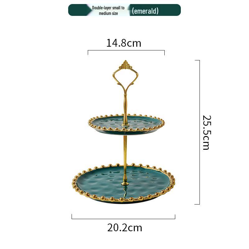 

Double Layer Ceramic Fruit and Snack Serving Plate