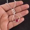 Round Pink Tourmaline Stone Birthday Gift Artisan New Pendant Jewelry 925 Silver PP-40-12