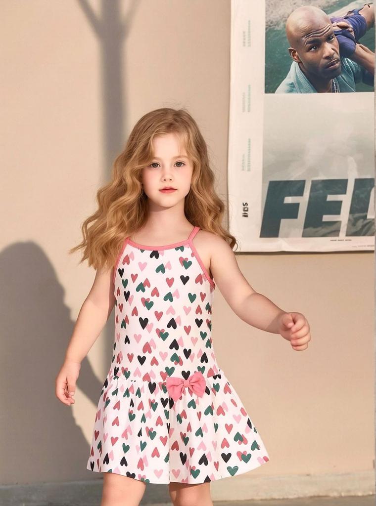 Girls Summer Spaghetti Strap Dress Cute Toddler and Kids Dress