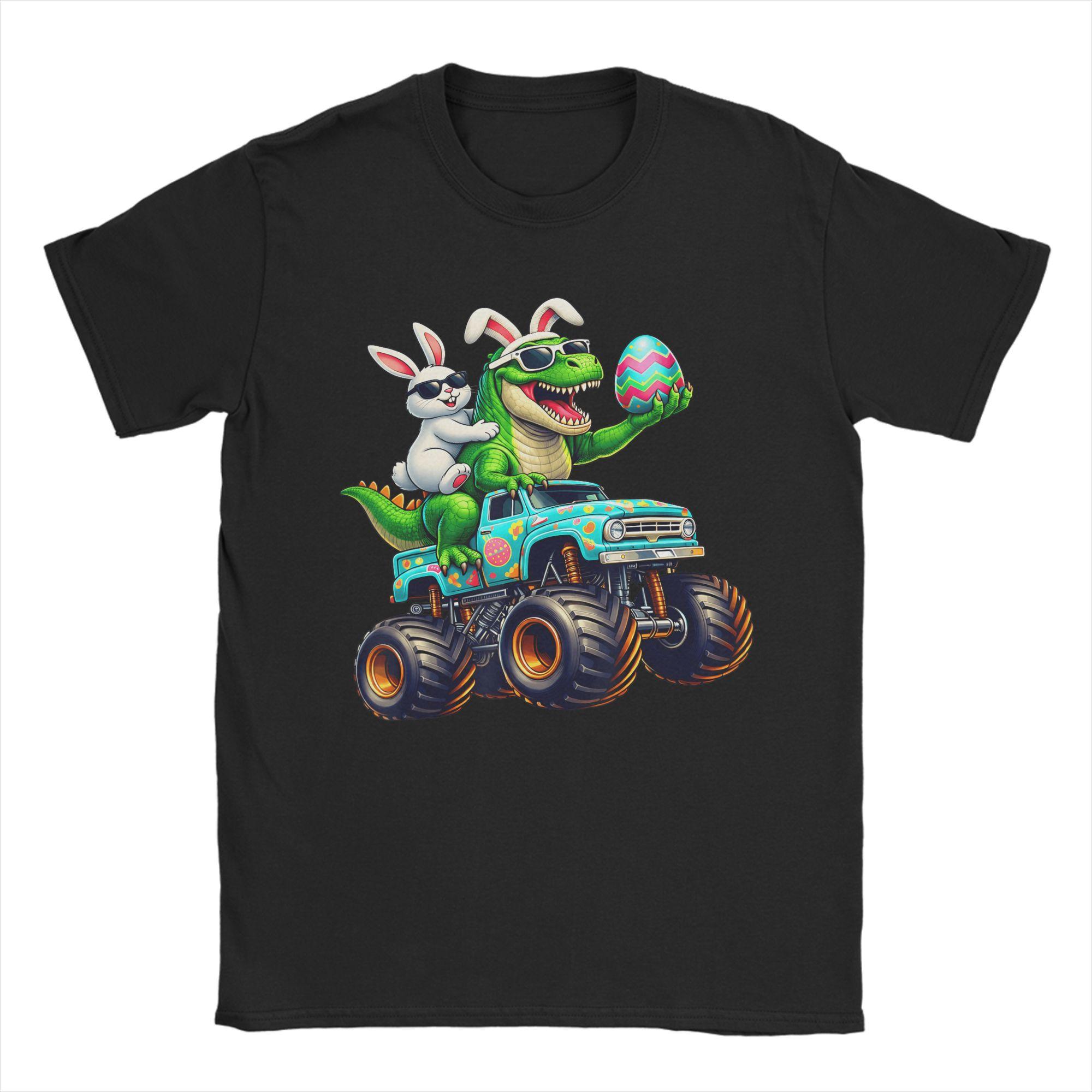 Oversized TShirt Happy Easter Monster Truck Easter Eggs Cotton TShirts Fashion Tee Shirt for Unisexs Summer Y2K Classic Tops S