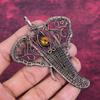 Tiger's Eye Gemstone Pendant Copper Wire Wrapped Decent Jewelry Elephant Pendant