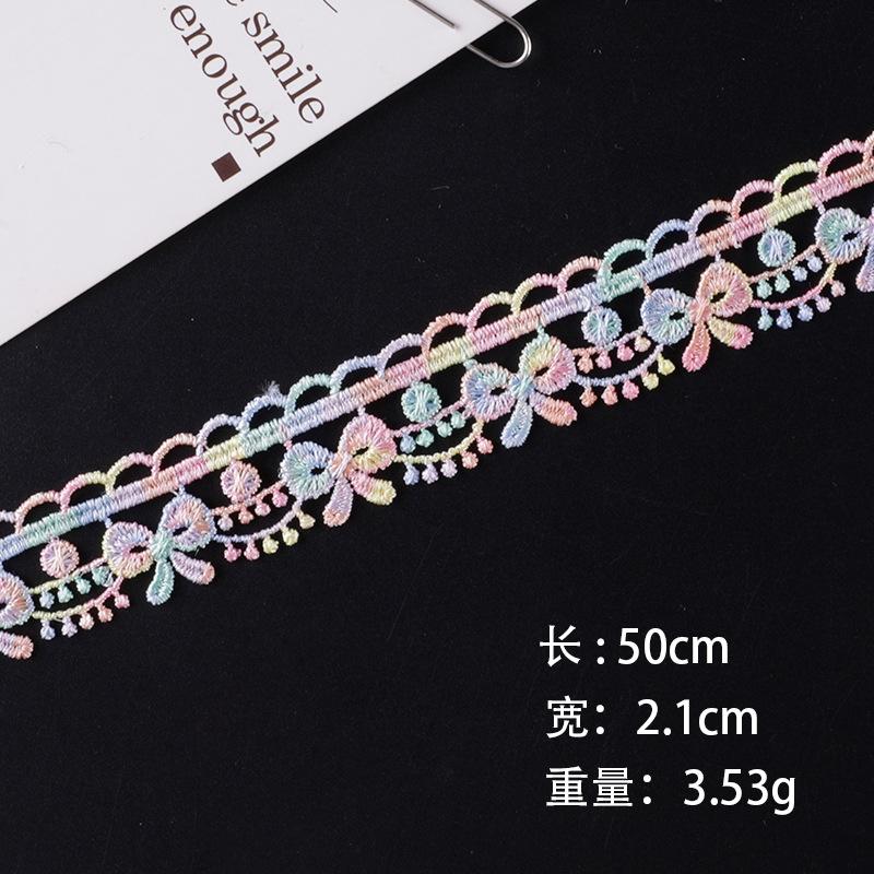 Embroidery Label Cartoon Flower Color Petal Hand Account Diy Webbing Clothing Accessories Water-Soluble Embroidery Lace Cloth Sticker