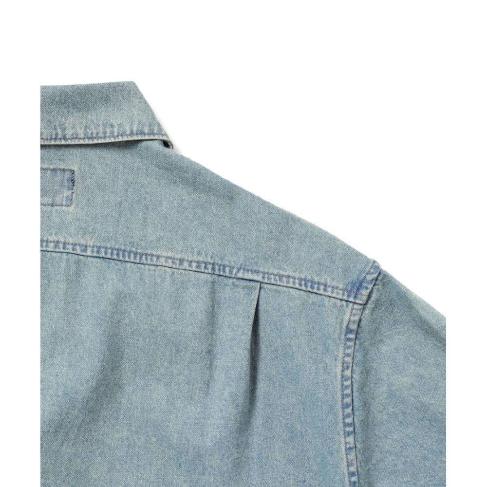 ThiSiSneverthat WaShed Denim Zip S S Shirt WaShed Blue