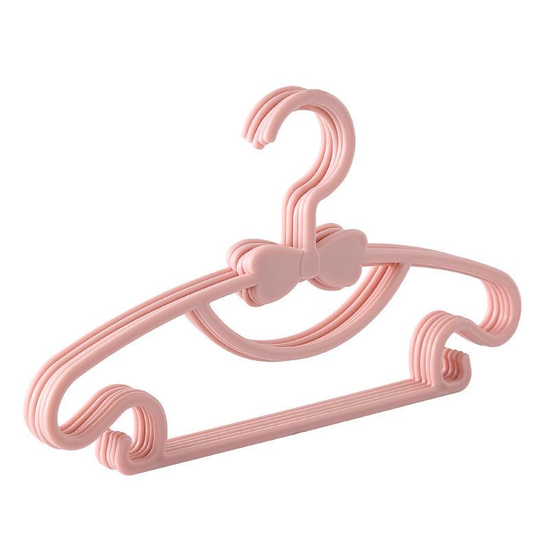 Non-Slip Baby & Children's Clothes Hanger with Bow Design - Plastic Garment and Pants Rack for Household Storage