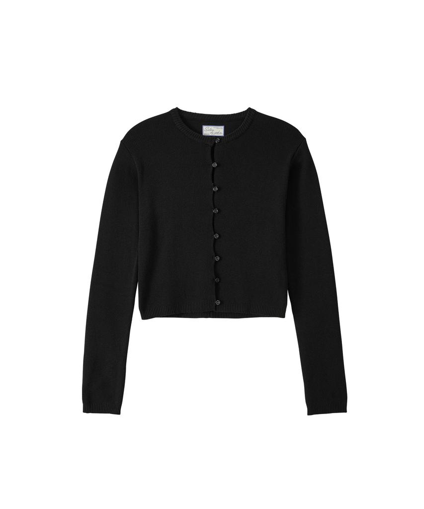 SALON DE YOHN Button Slit Cardigan_ Black