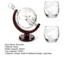 World Earth Decanter Set, 850ml Ship Whiskey Decanter with 2 Glasses, Wood Stand Rotating Wine Dispenser, Gift for Men Dad