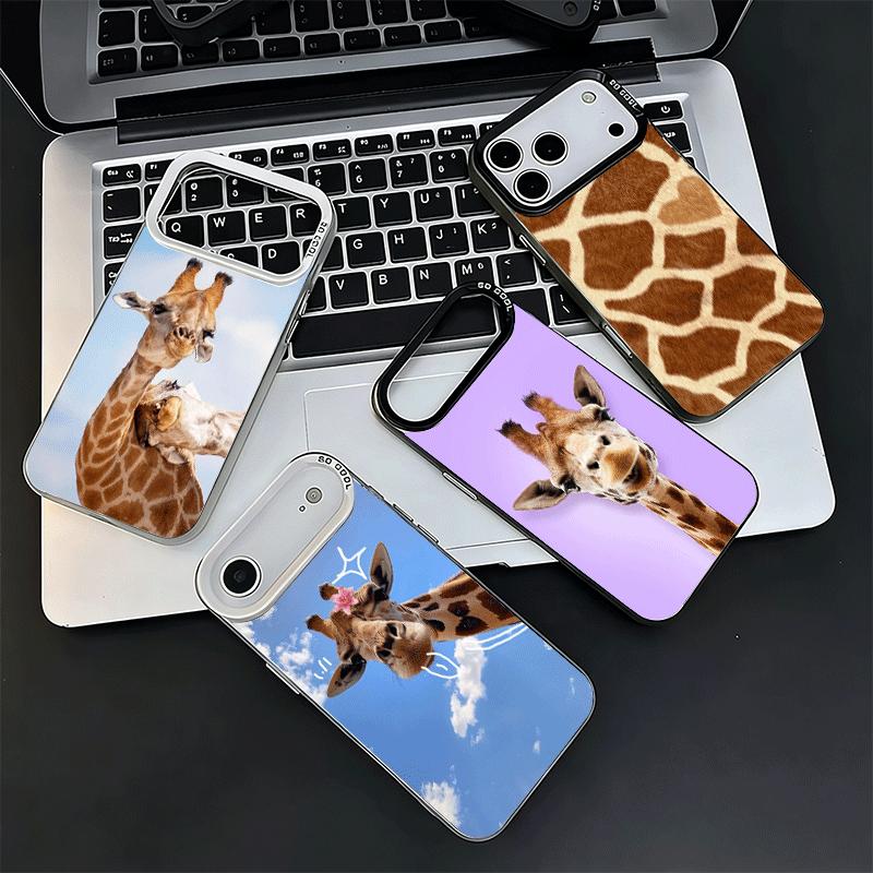 Giraffe Animal Pattern Shockproof Phone Case for iPhone 17 Air 16 16E 15 Pro Max 14 Plus 13 Mini 12 Back Cover Anti Fall Fundas