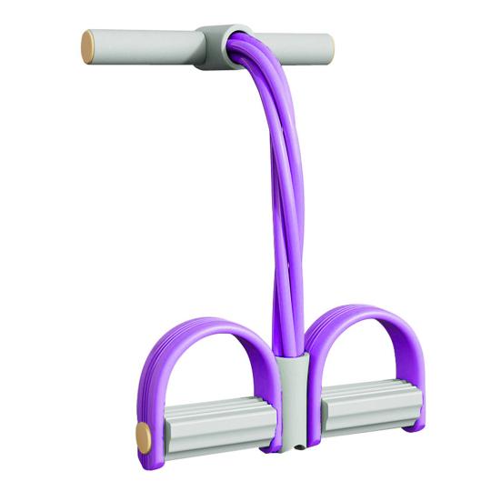 4-Tube Pedal Resistance Band with Handle Multifunction Tension Rope Yoga Sit-up Training Pedal Puller Body Stretching Trainer