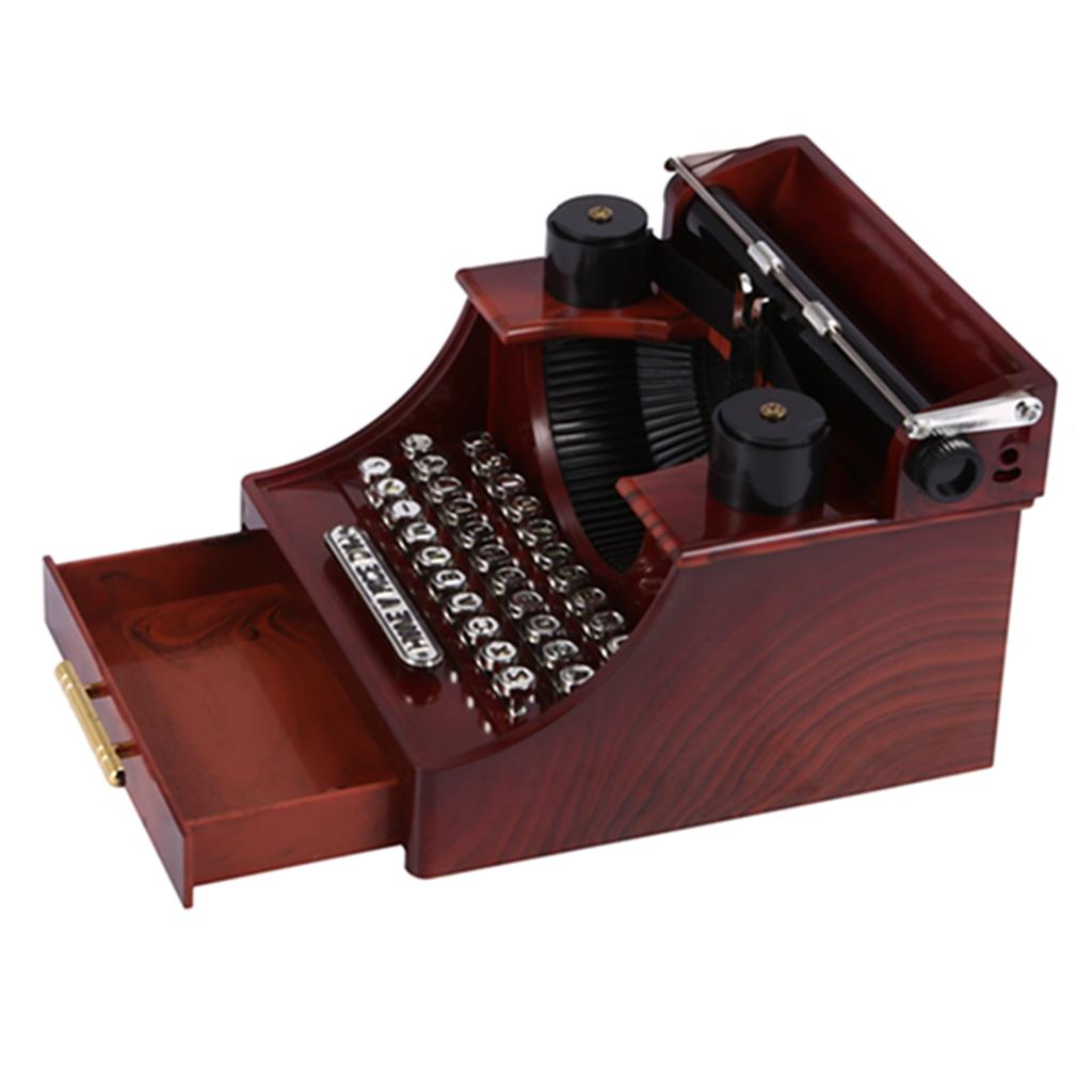 M-Modern-Home Retro Vintage Typewriter Music Box For Home Room Office Mechanical Decoration Kids Retro Music Box