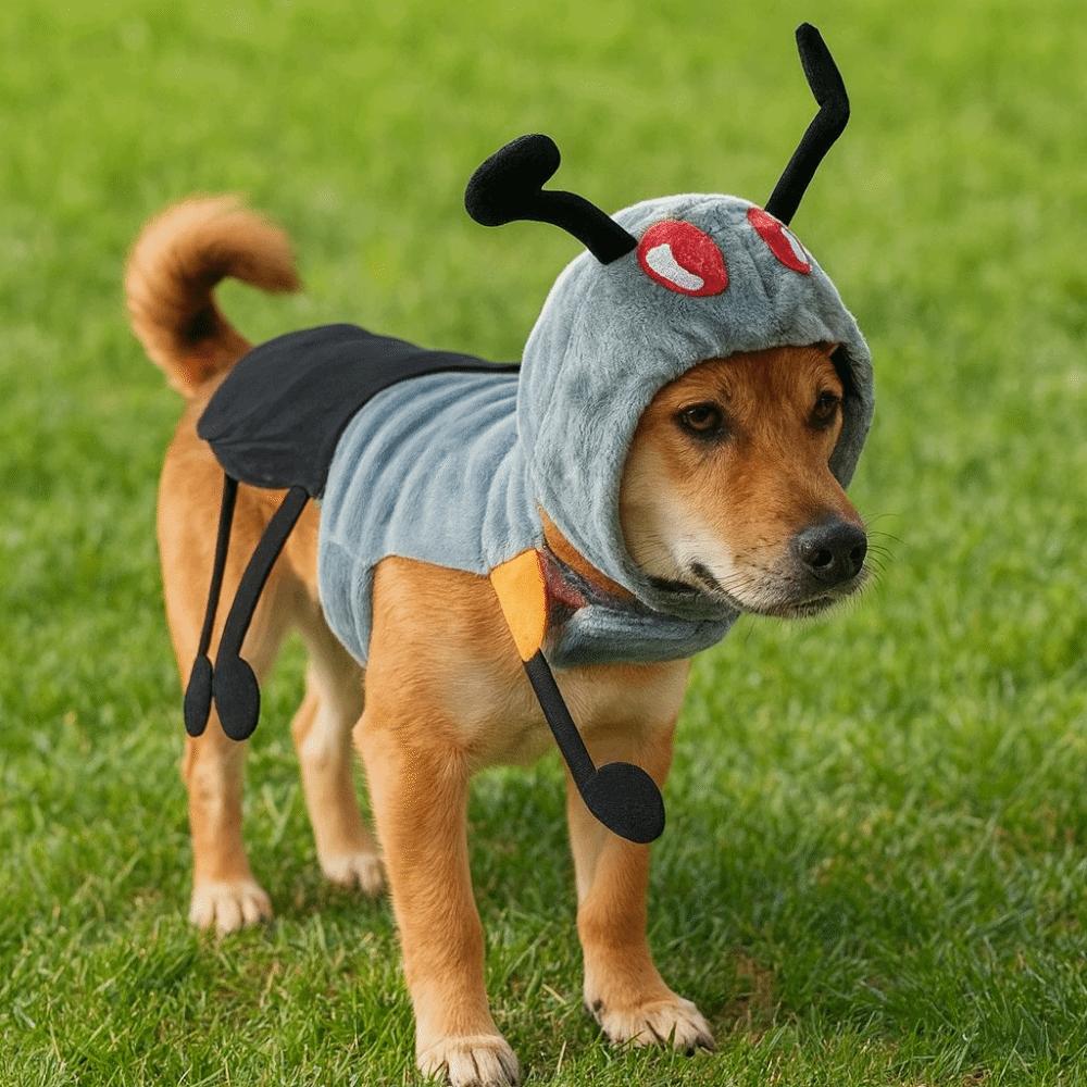 Funny Simulation Ant Costume Warm Ant Shaped Pet Ant Headgear Comfortable with Cap Ant Dog Costumes Winter Season