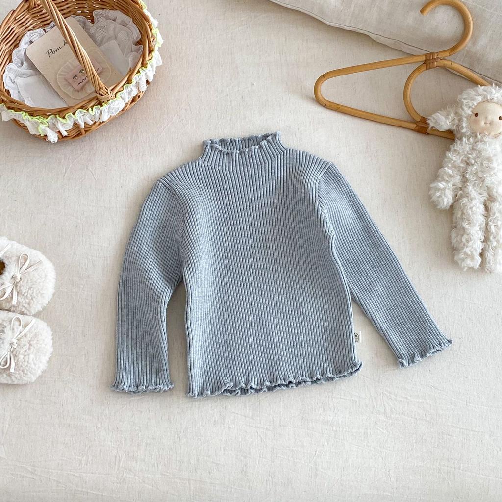 Baby Girls Winter Sweater Solid Color Thick Knitted Pullover Toddler Clothing Warm Fashion Top