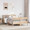 VidaXL Bed Frame with Headboard 120x200 Cm Solid Pine Wood, Bed, Bedroom Furniture, Wooden Bed, Bed 3306189