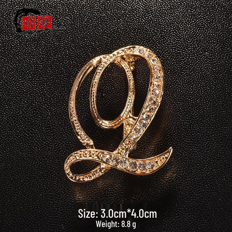 Men's Suit Jacket Brooch: Elegant English Letter Pin for a Stylish Touch