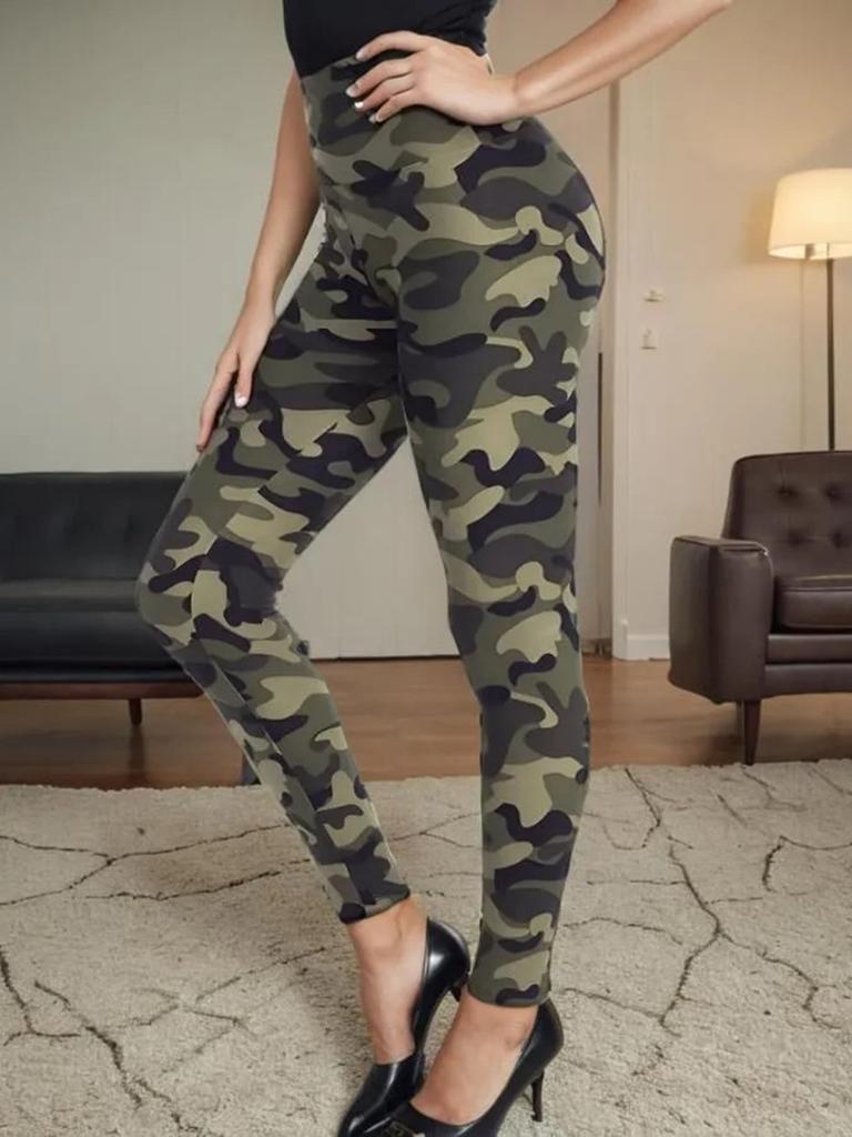 Camouflage High Waist Yoga Pants Women's Outdoor Skinny Elastic Leggings Belly Lift Hips Naked Yoga Fitness Pants