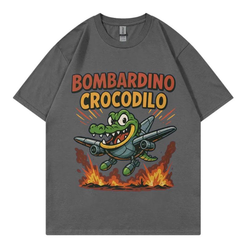 Bombardino Crocodilo Meme Graphic T Shirts Fuuny Italian Brainrot Humor Joke Tshirts Mens Womens Fashion Y2k Clothing Tshirt