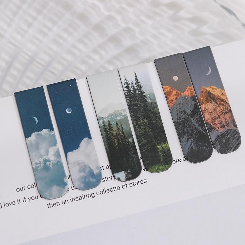 Misty Fantasy Series Magnetic Bookmarks: Artistic Cloud Scenery - Set of 6 Styles