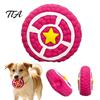 Soft Elastic Latex Dog Toys Round Shield Toy, Squeaky Chew Interactive Durable Teeth Cleaning Fetch Toy for Small And Medium Dogs Indoor Outdoor Play