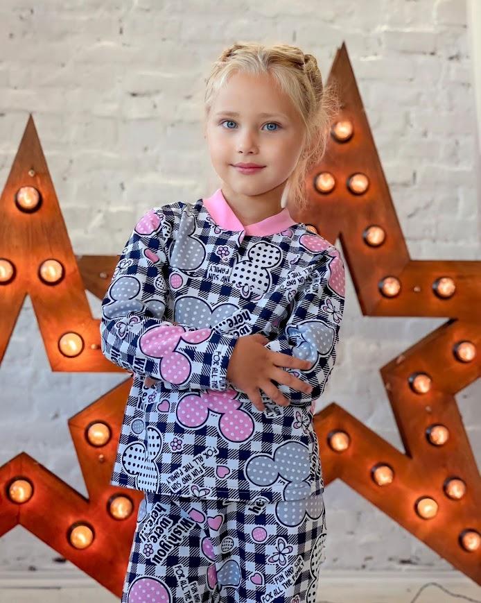 Girls’ Button-Up Pajama – Soft Fabric & Cute Prints, Demi-season, 6077-024-5 HC