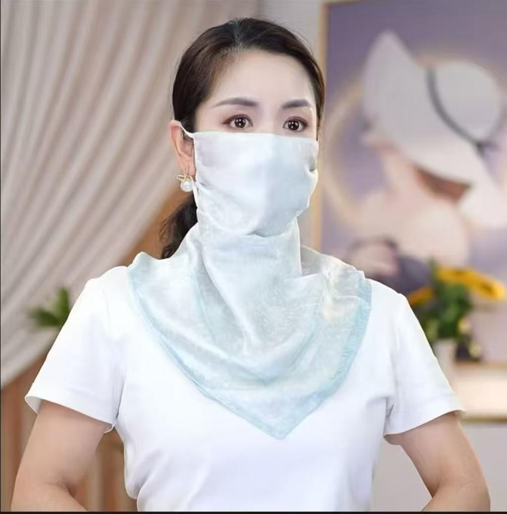 Oddychający szalik na szyję na zewnątrz trójkątna maska na twarz cienka wersja pyłoszczelna popularny styl styl kasku motocyklowego zasłona na twarz