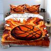 "Basketball Fire Theme Decor Set" Bedding Set with 1 Duvet Cover 2 Pillowcases Single Double King Queen Gift