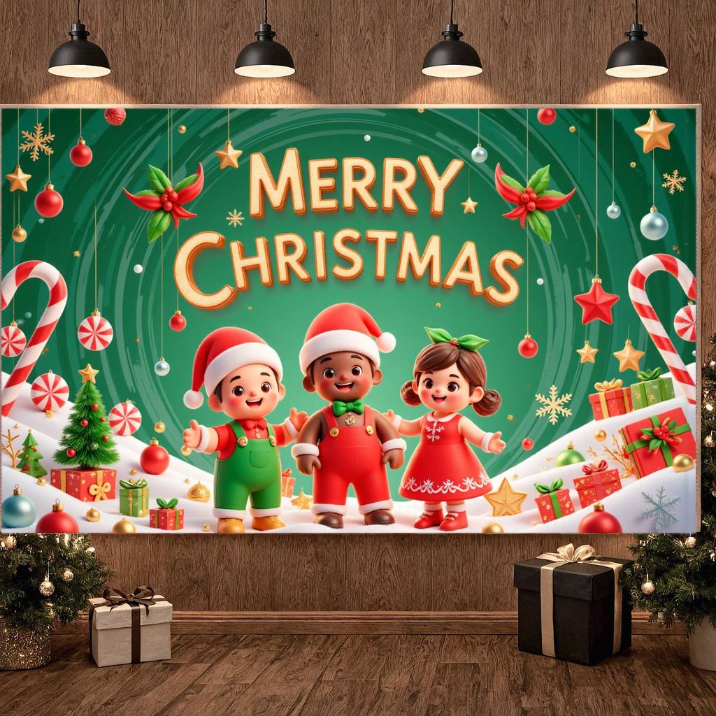 Christmas Party Banner Holly Leaves Merry Christmas Banner Xmas Banner Christmas Ornaments For Family Reunion Home Decor School