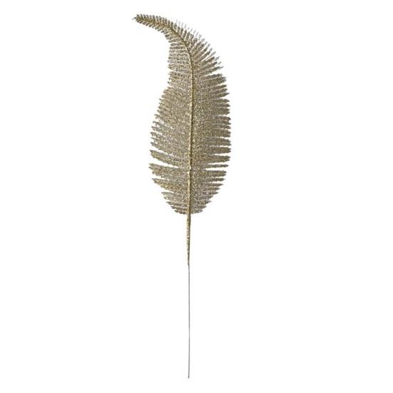 Yousheng Glitter Artificial Leaf with Stem Realistic Golden Green Purple Fake Fern Leaf Wedding Party Table Centerpiece Simulated Plants