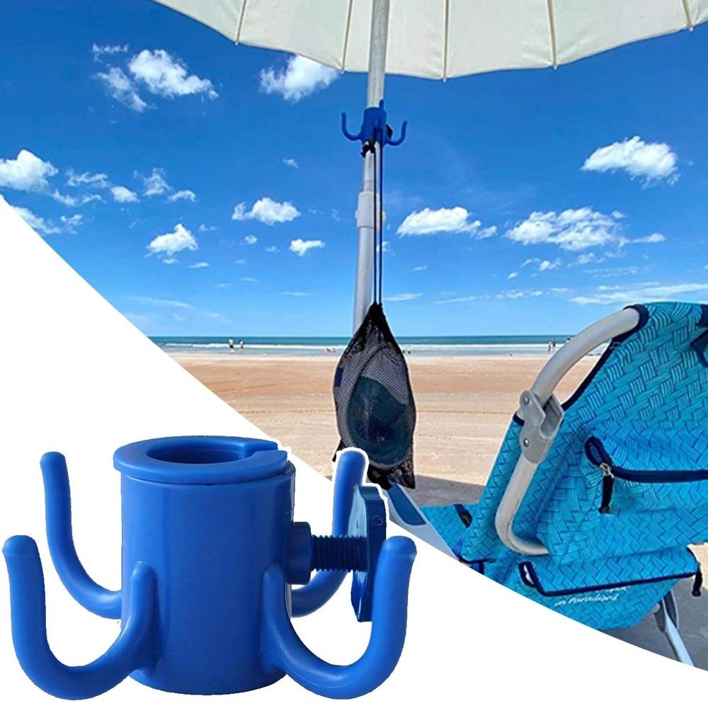 1/2/3 Peças Gancho para Guarda-sol de Praia Pendurar Viagem de Acampamento Gancho de Guarda-sol de Praia com 4 Ganchos Fecho para Toalhas Bolsas Chapéus Acessórios de Barraca
