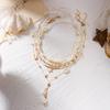 Bohemian Shell Starfish Layered Y-shaped Necklace Set for Women Trendy Imitation Pearl Choker Chain Beach Party Jewelry Gift
