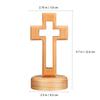 Cross Wood Crucifix Hand-Carved Beech Wood Cross With Stand Elegant Religious Craft For Church Easter Decor Tabletop Ornament