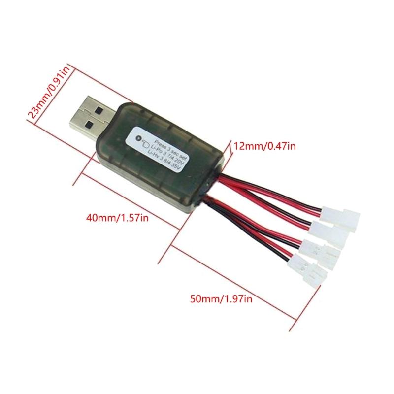 4 Slot USB Battery Charging Adapter For V911 1S 3.7V/3.8V Lipos/LiHV With Identification And Multiple Protections