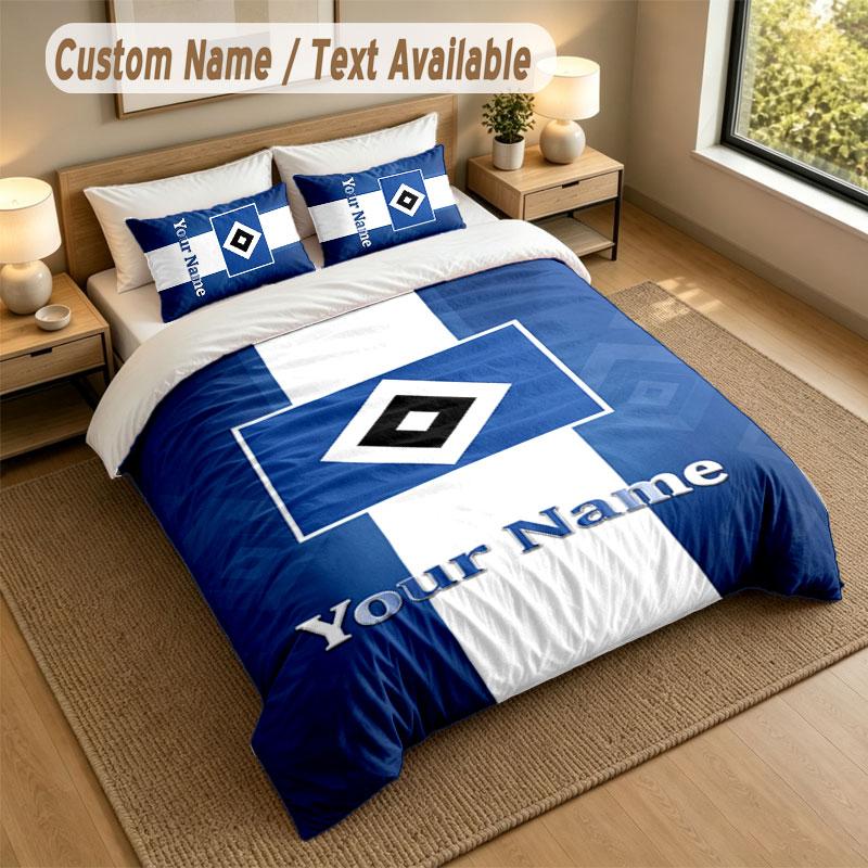 Bedding Set 1 Duvet Cover 2 Pillowcases Hamburger SV Print Soft Bed Linen Bedroom Decor