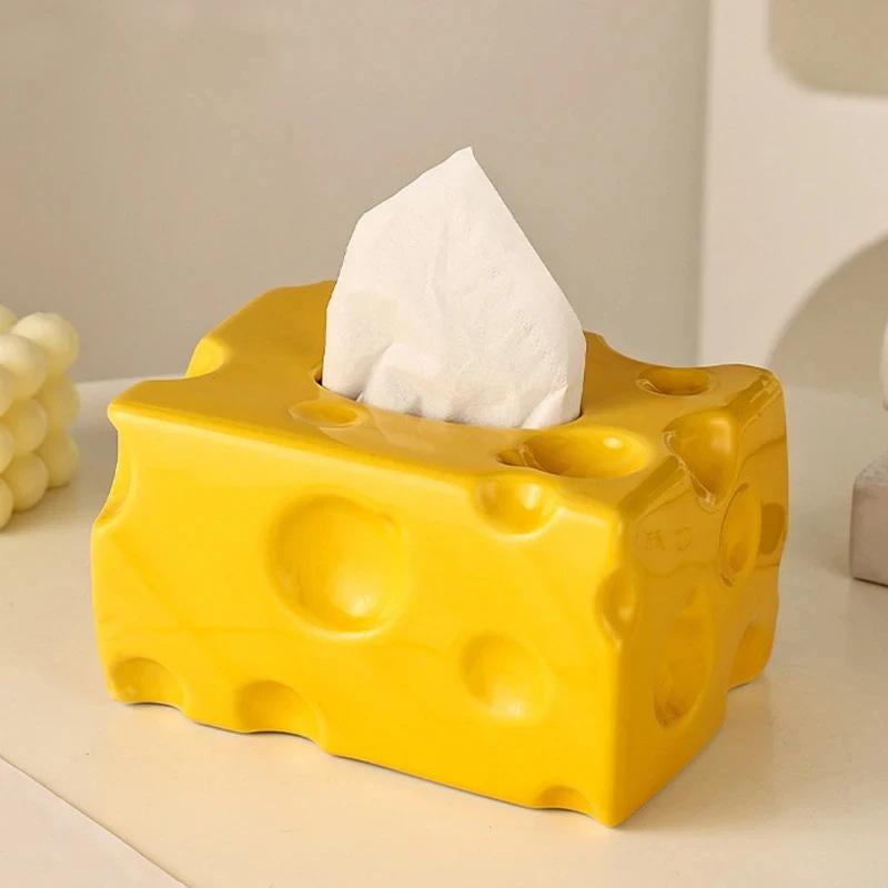 Creative Cheese Tissue Box Holder Simple Plastic Dryer Tissue Box Napkin Toilet Paper Storage Box Tissue Box Tissue Holder