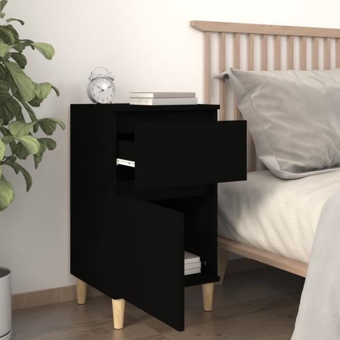 VidaXL Black Bedside Table 40x35x70 Cm 819694