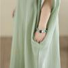 DIMANAF New 2026 Women Plus Size Summer Casual Sundress Long Dress Cotton Loose Oversize Maxi Beach Solid Elegant Lady Holiday