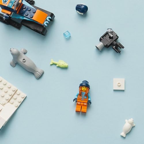 LEGO City Arctic Explorer Snowmobile Toy, a great gift for birthdays, Christmas, and other educational toys for boys and girls ages 5, 6, 7, and 8. Pe