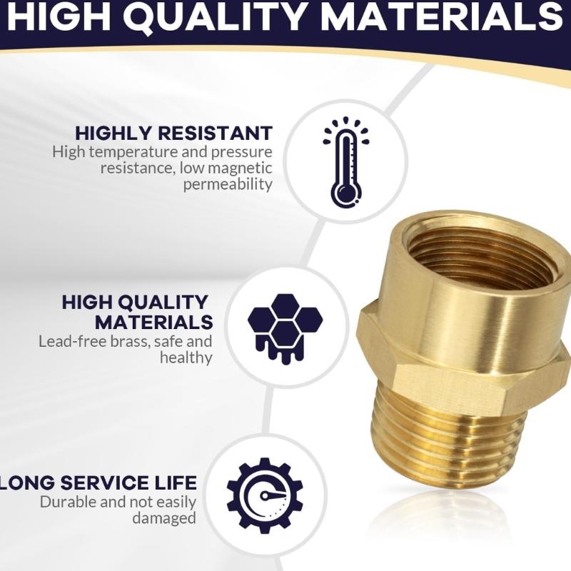 2PCS Brass G1/2 BSP Female To 1/2Inch NPT Male Thread Pipe Fitting Adapters